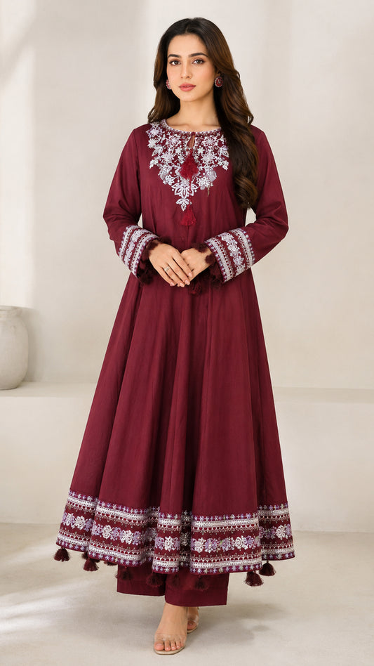 Gulzaar – Embroidered Lawn Frock 3-Piece Suit