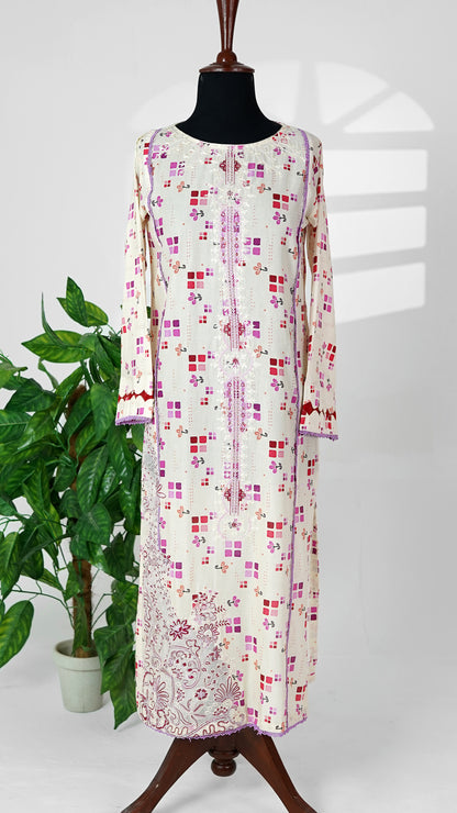 Ivory Cream – Premium Embroidered 3-Piece Lawn Suit