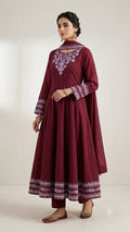 Embroidered Red Lavender 01