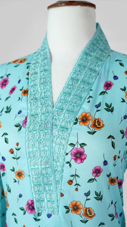 Chash-me-Mah – Blue Lavender Embroidered 3-Piece Lawn Suit