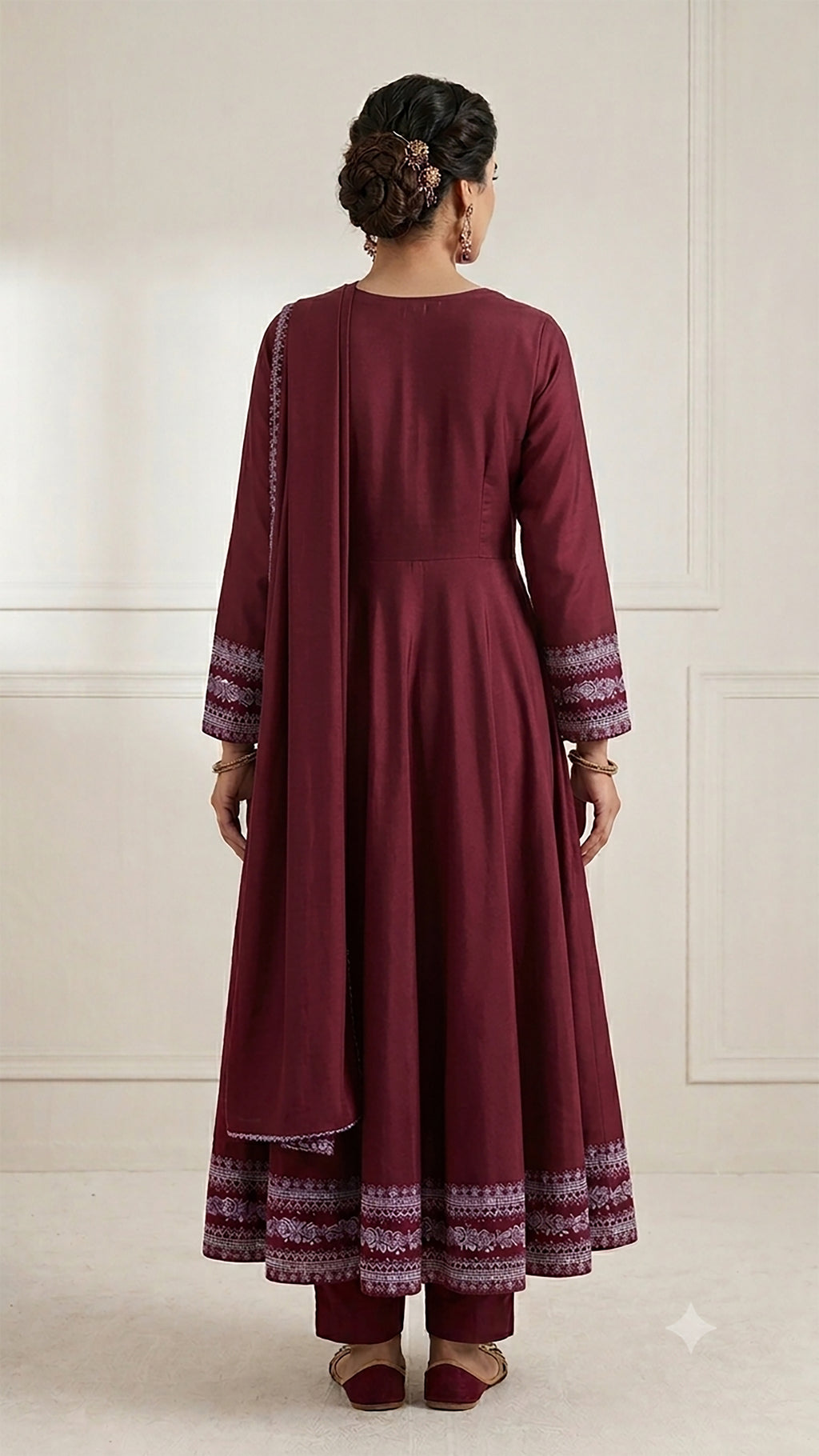 Embroidered Red Lavender 01