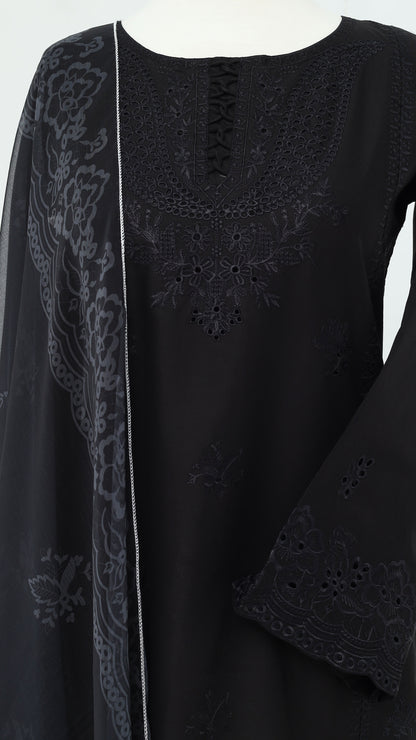 Black Lavender – Embroidered 3-Piece Lawn Set