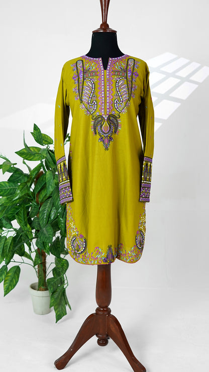 Olive Gold – Embroidered 3-Piece Lawn Suit