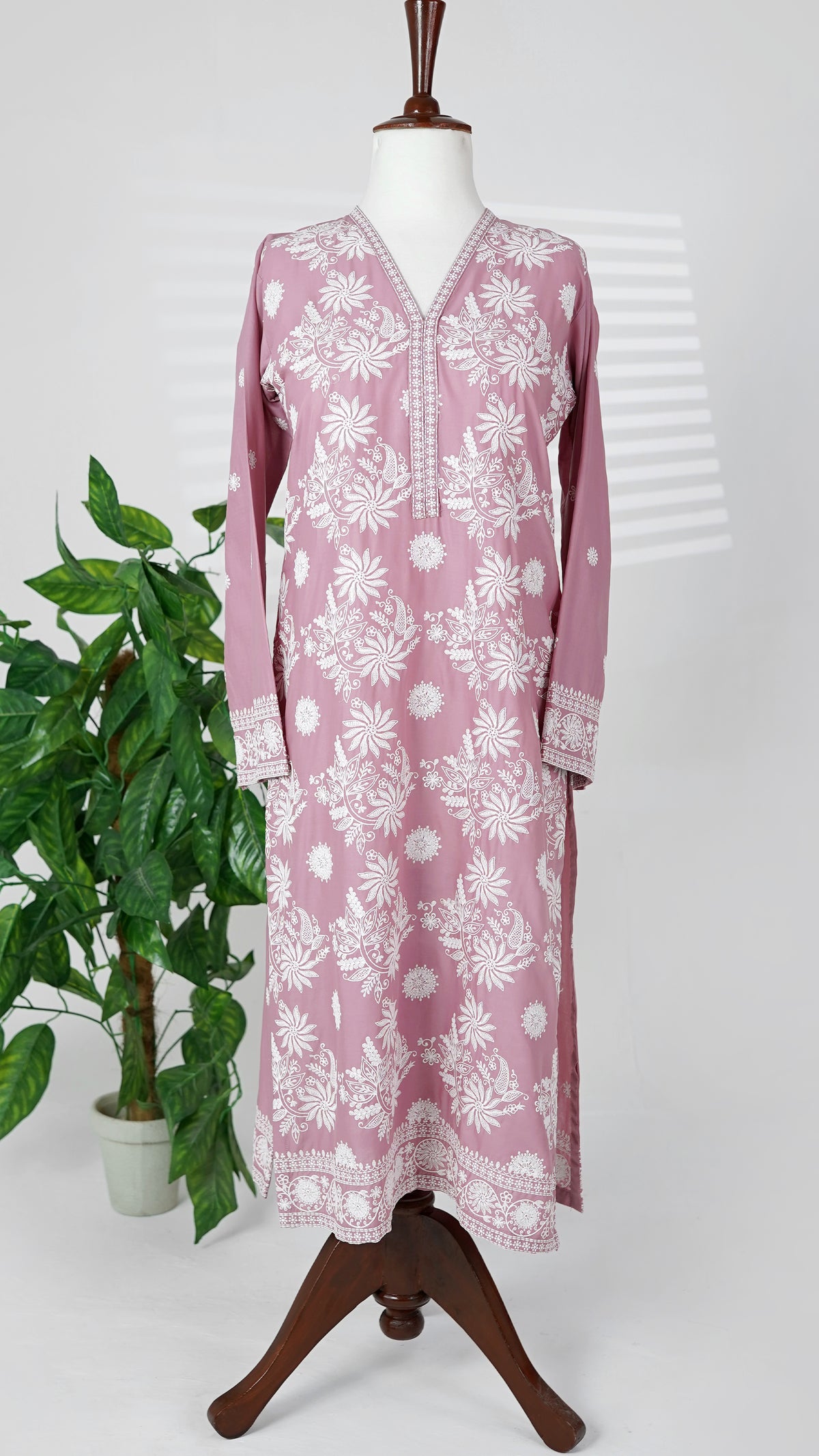 Zaib – Sky Rose Embroidered Frock 3-Piece Suit