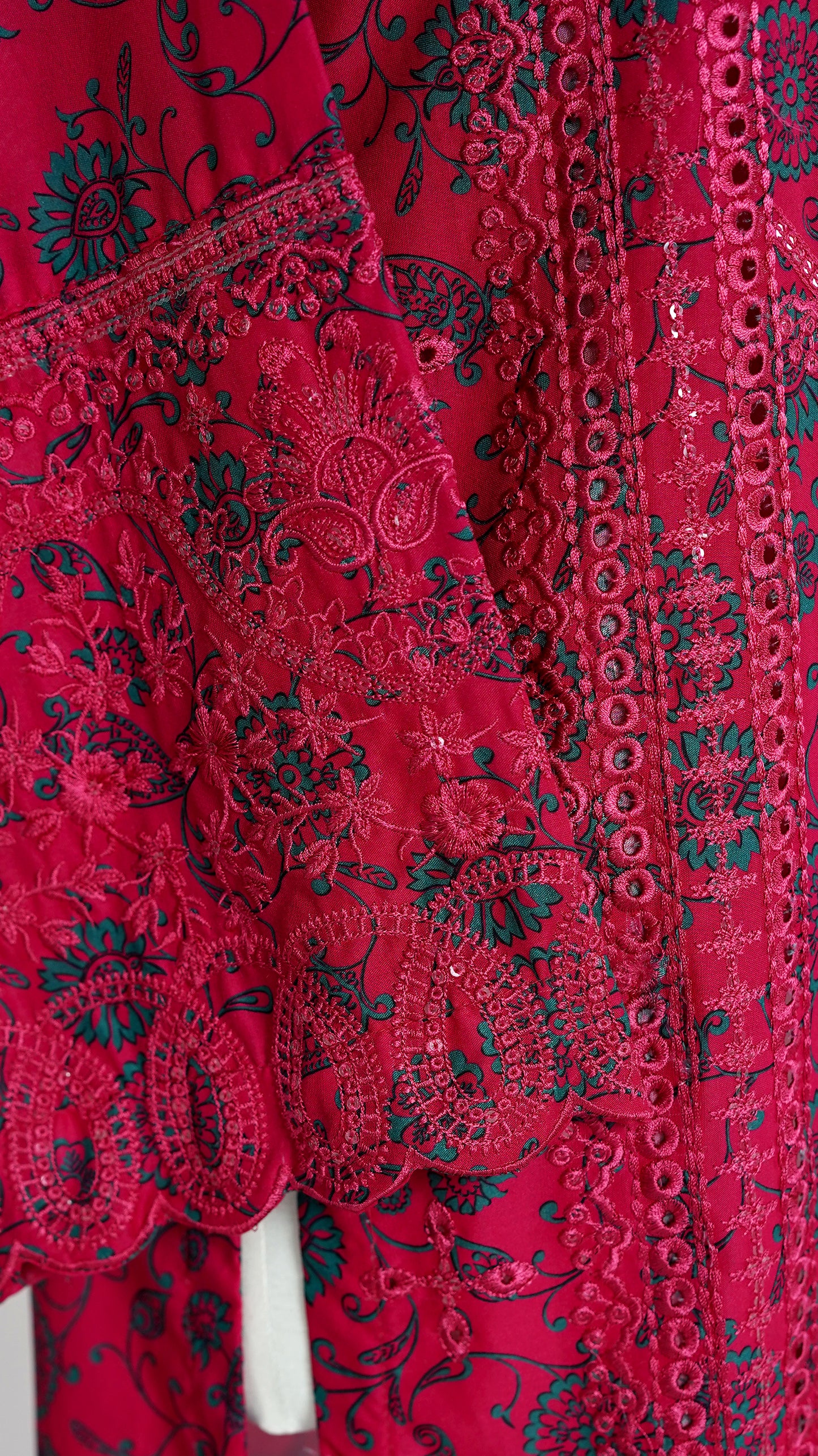 Gulaab – Red & Lavender Embroidered 3-Piece Lawn Suit