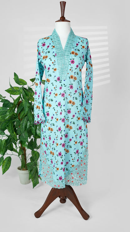 Chash-me-Mah – Blue Lavender Embroidered 3-Piece Lawn Suit